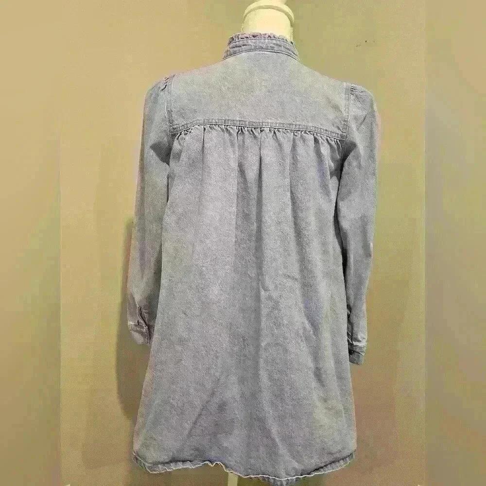 next Girls Vintage Style Button Up Denim Jacket Size 12